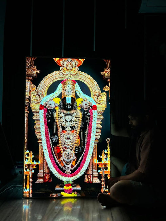 Tirupati Balaji Premium Acrylic Glow Light Frame