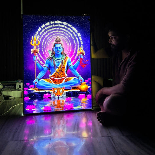 Shiv Ji Premium Acrylic Glow Light Frame