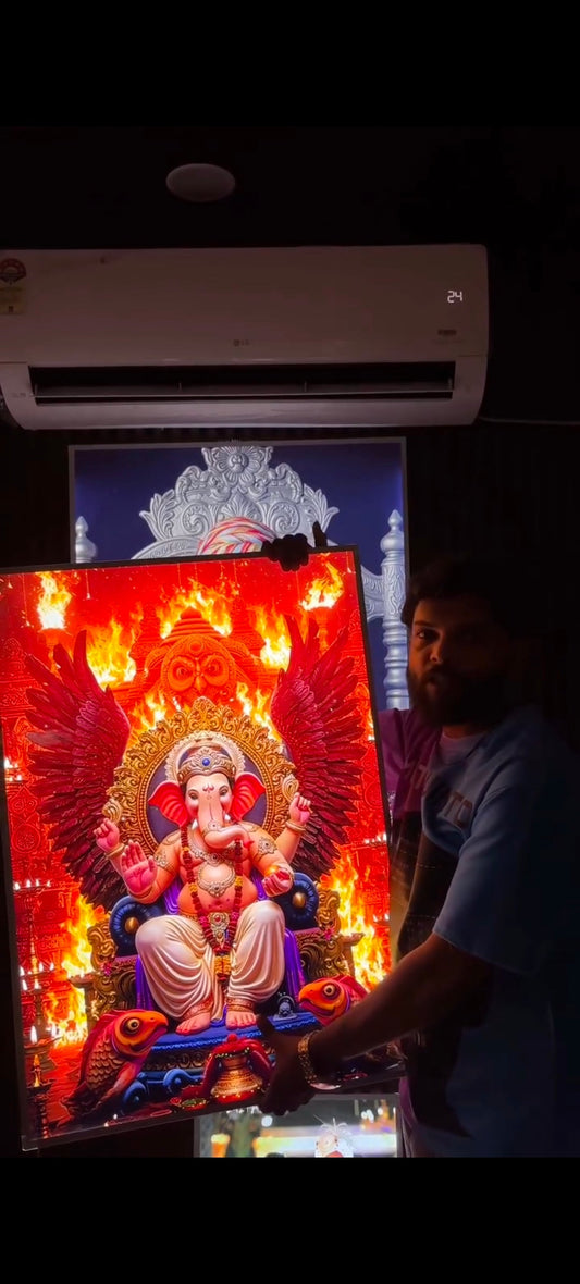 Ganesh Ji Premium Acrylic Glow Light Frame