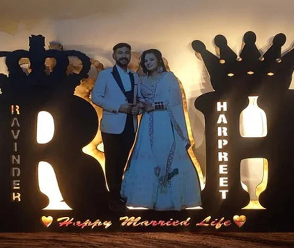 Newly Married Couple Led Frame
