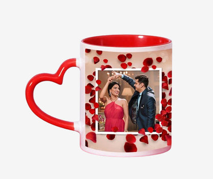WHITE HEART HANDLE Mug