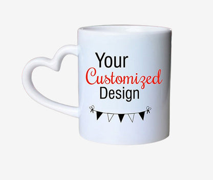WHITE HEART HANDLE Mug