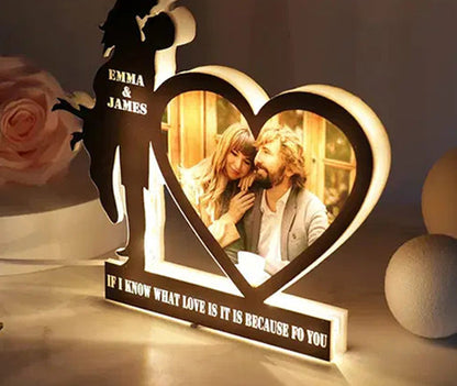 Beautiful Customized Photo Heart Couple Name Board